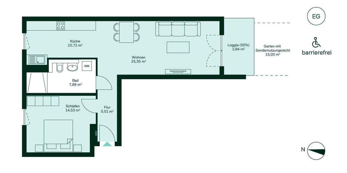 Etagenwohnung Düsseldorf Benrath - 2 Zimmer, 66 m&sup2;, 399.900&euro; | Angebot:25957394