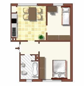 Etagenwohnung Duisburg Duisburg-Mitte - 2 Zimmer, 45 m&sup2;, 429&euro; | Angebot:25150679