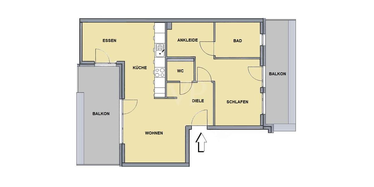 Etagenwohnung Langenfeld (Rheinland) - 2 Zimmer, 81 m&sup2;, 1.090&euro; | Angebot:26661746