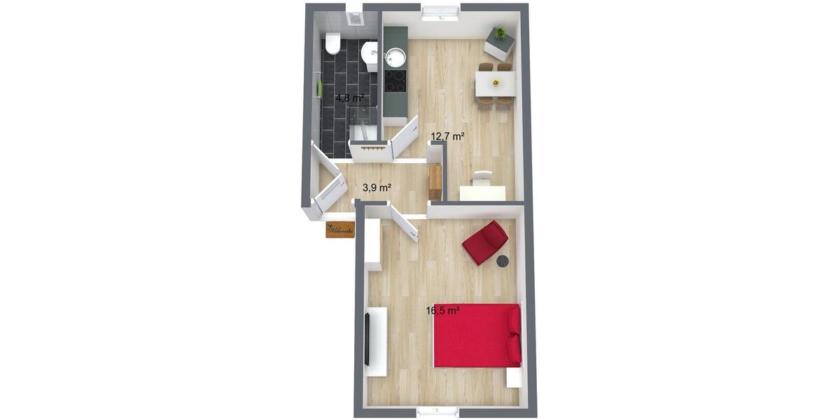 Dachgeschoßwohnung Düsseldorf Stadtbezirk 3 - 1 Zimmer, 38 m&sup2;, 1.090&euro; | Angebot:25405175