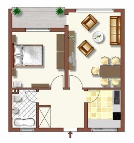 Etagenwohnung Krefeld Fischeln - 2 Zimmer, 56 m&sup2;, 539&euro; | Angebot:26666185