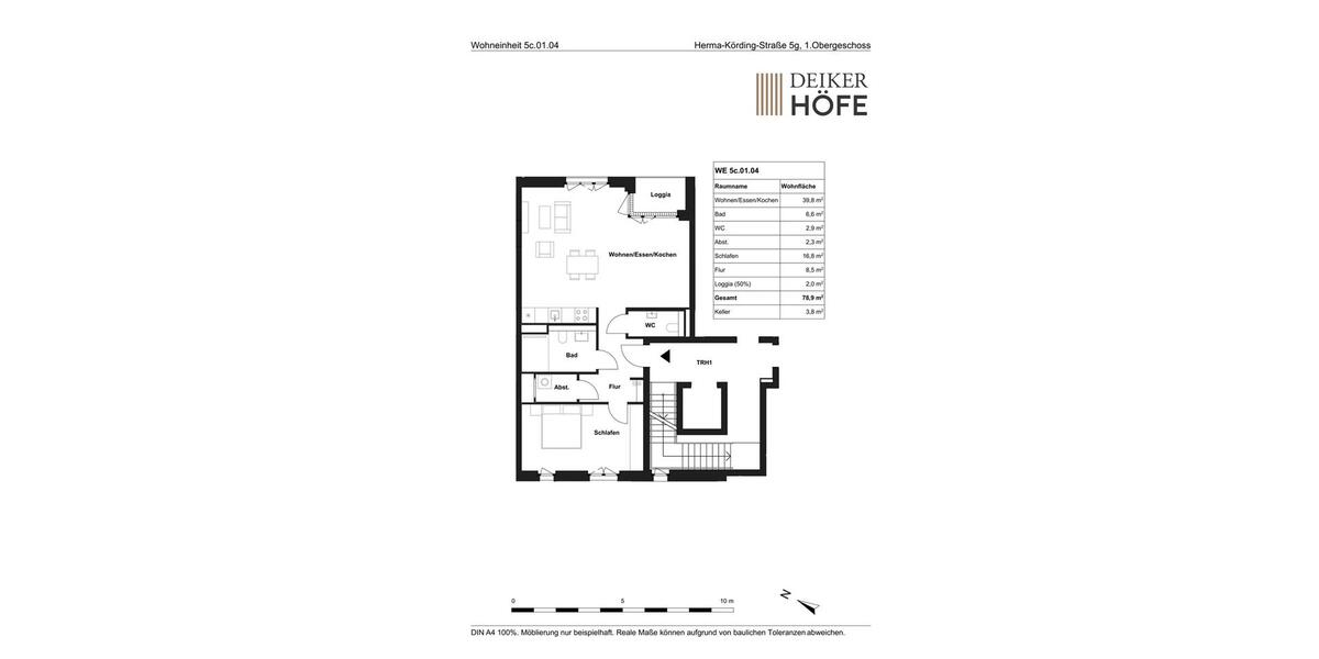 Etagenwohnung Düsseldorf Stadtbezirk 5 - 2 Zimmer, 79 m&sup2;, 1.660&euro; | Angebot:23713076