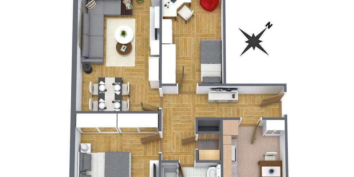 Etagenwohnung Krefeld Stadtmitte - 3 Zimmer, 75 m&sup2;, 650&euro; | Angebot:25689242