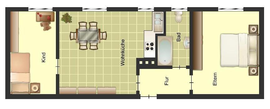 Etagenwohnung Duisburg Huckingen - 2 Zimmer, 50 m&sup2;, 479&euro; | Angebot:21876725