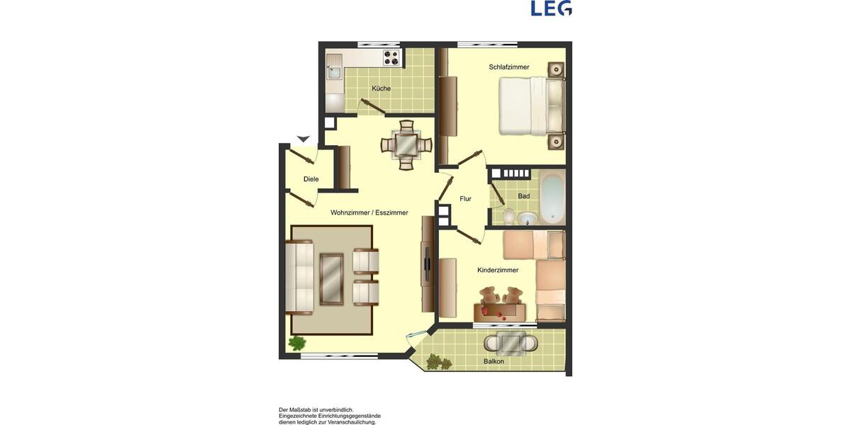Etagenwohnung Düsseldorf Stadtbezirk 6 - 3.5 Zimmer, 71 m&sup2;, 855&euro; | Angebot:26003859