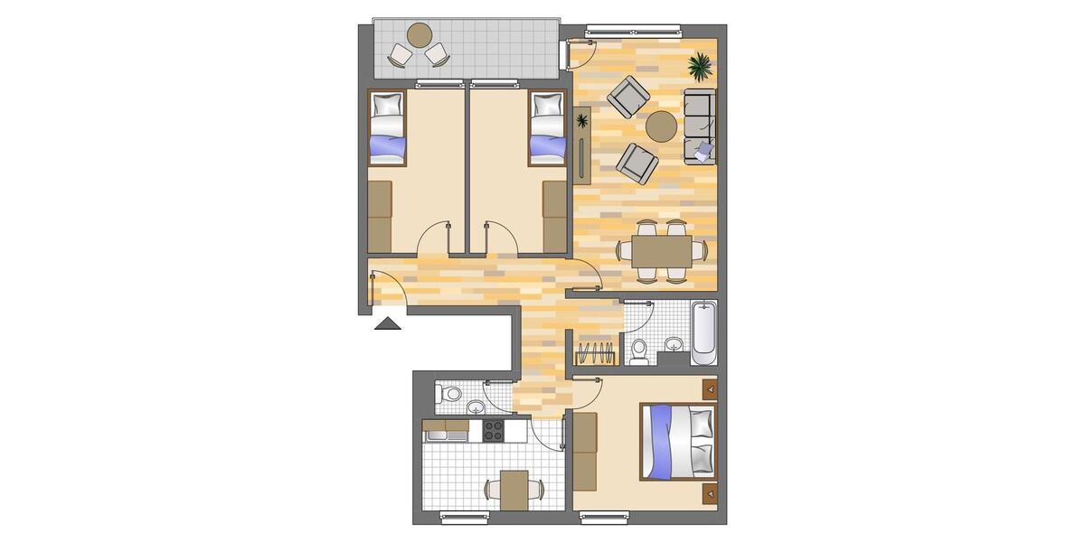 Etagenwohnung Neuss Erfttal - 4 Zimmer, 88 m&sup2;, 889&euro; | Angebot:25996582