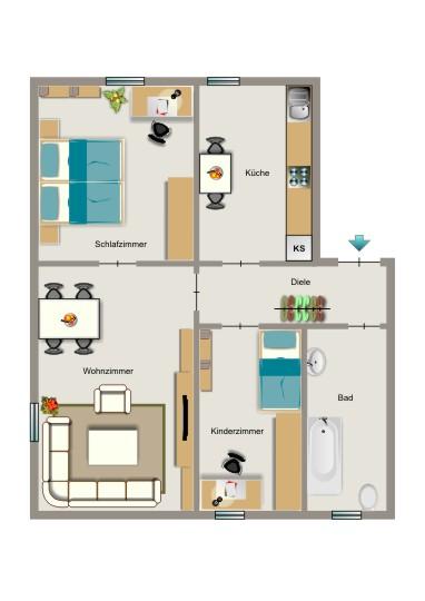 Erdgeschoßwohnung Moers Rheinkamp - 3.5 Zimmer, 48 m&sup2;, 358&euro; | Angebot:26641599