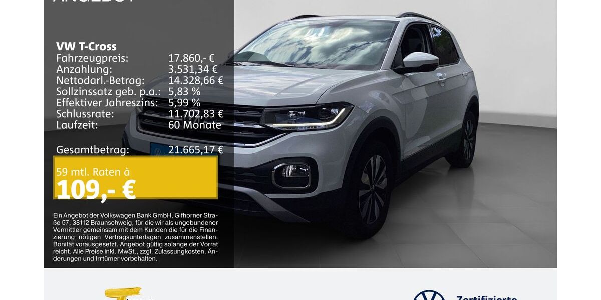 VW T-Cross 39.673 km 17.280 &euro; Oberhausen 46047