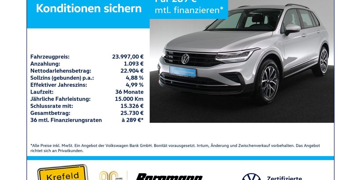 VW Tiguan 103.495 km 23.557 &euro; Krefeld 47803