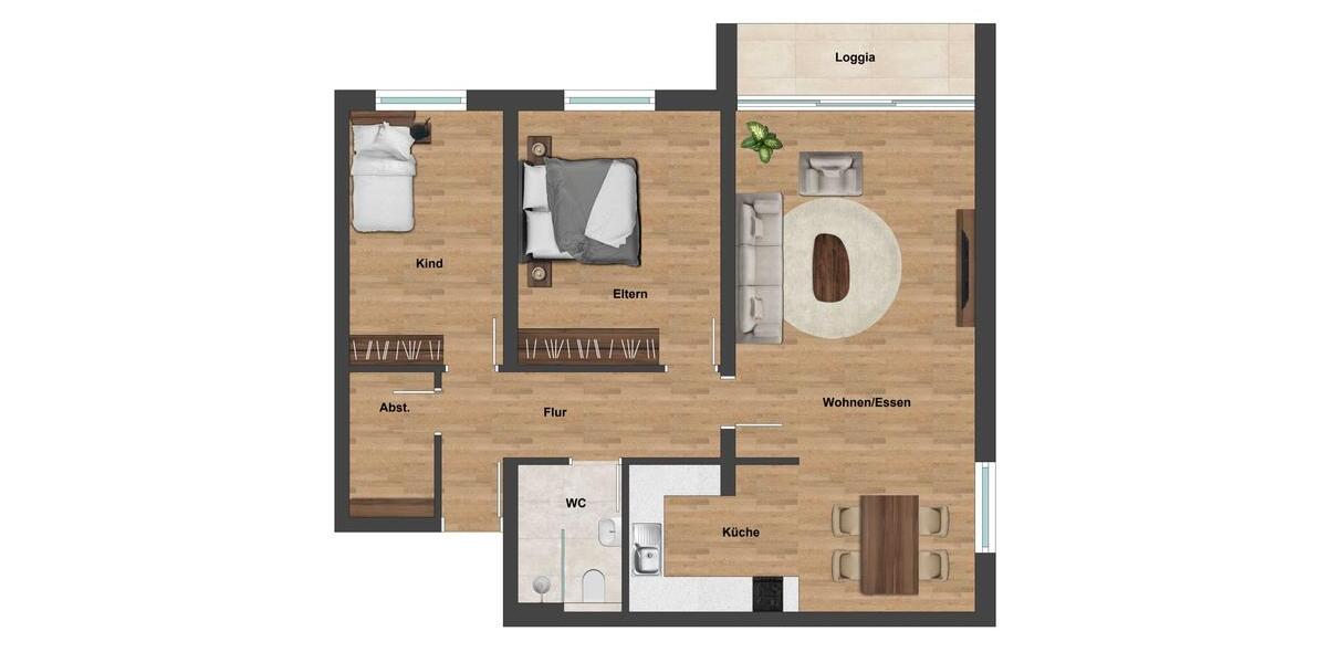 Etagenwohnung Kempen - 3 Zimmer, 78 m&sup2;, 1.010&euro; | Angebot:25641887