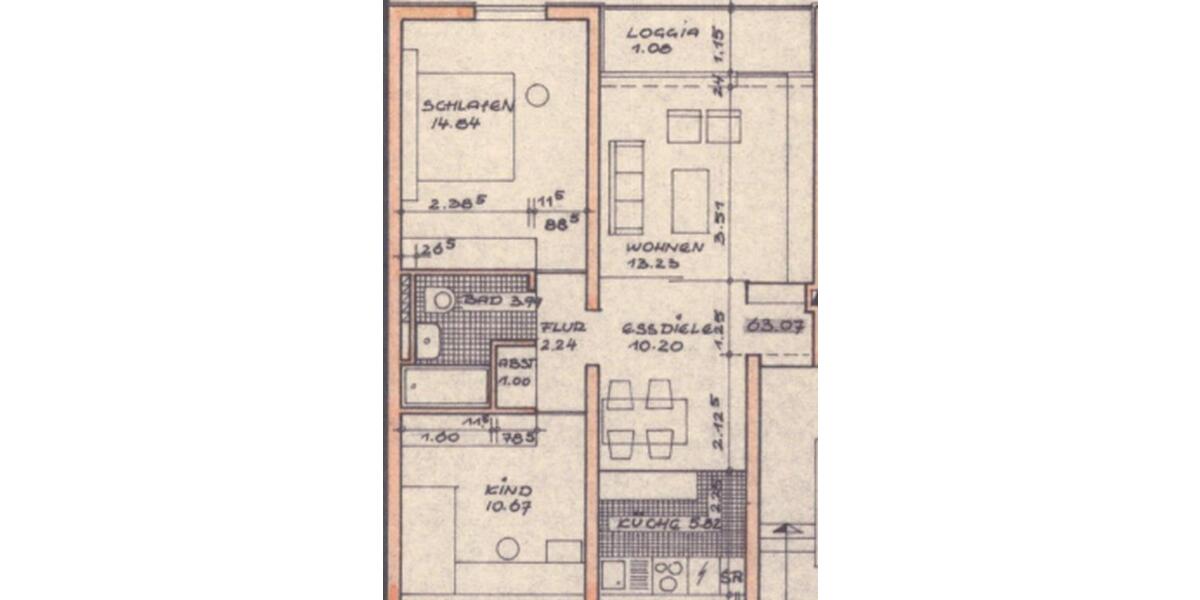 Etagenwohnung Krefeld Dießem - 3 Zimmer, 65 m&sup2;, 740&euro; | Angebot:26511169