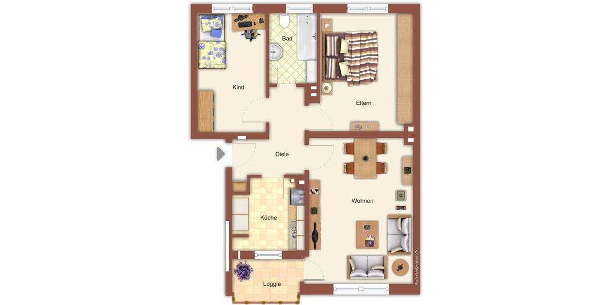 Etagenwohnung Mönchengladbach Nord - 3 Zimmer, 62 m&sup2;, 639&euro; | Angebot:25963944