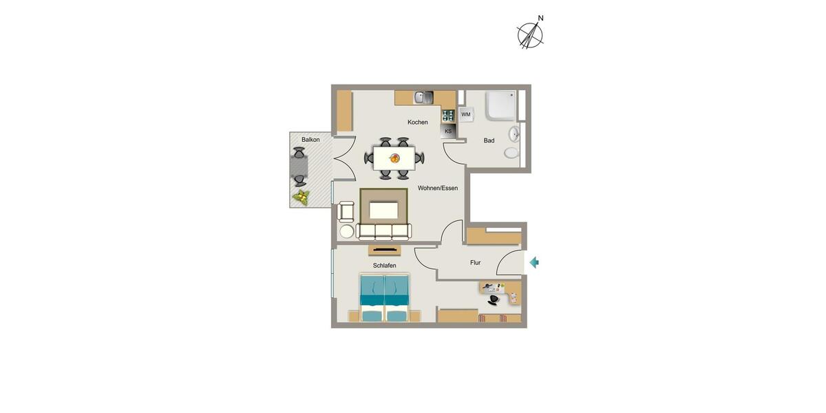 Etagenwohnung Krefeld Bockum - 2 Zimmer, 64 m&sup2;, 891&euro; | Angebot:26498534