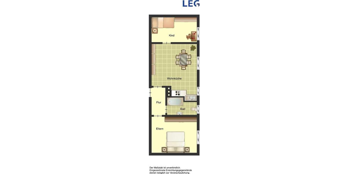 Erdgeschoßwohnung Duisburg Huckingen - 2 Zimmer, 51 m&sup2;, 469&euro; | Angebot:26661758