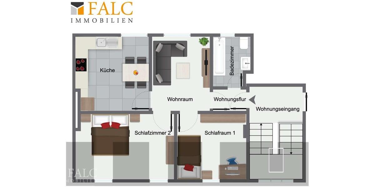 Etagenwohnung Krefeld - 3 Zimmer, 46 m&sup2;, 425&euro; | Angebot:24749099