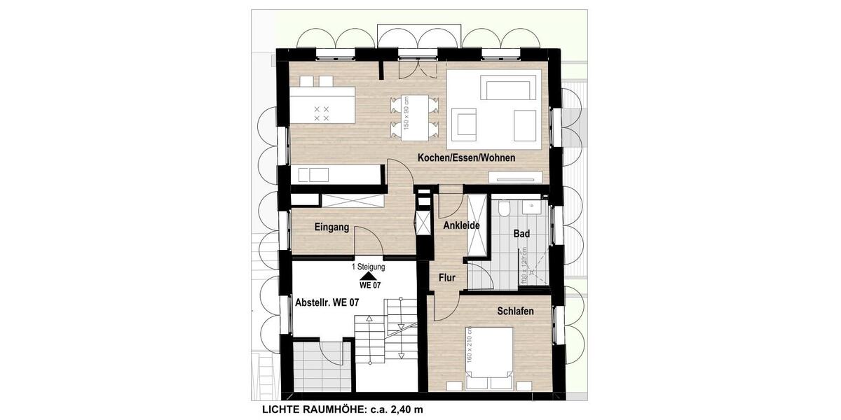 Etagenwohnung Krefeld Fischeln - 2 Zimmer, 68 m&sup2;, 916&euro; | Angebot:25082658