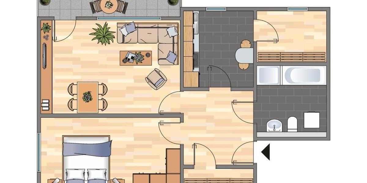 Etagenwohnung Velbert Velbert-Mitte - 2 Zimmer, 63 m&sup2;, 479&euro; | Angebot:25963906