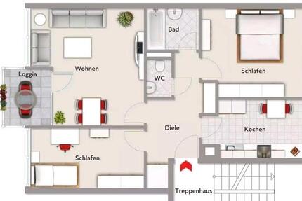 Wohnung Dormagen Hackenbroich - 3 Zimmer, 70 m&sup2;, 900&euro; | Angebot:25811902