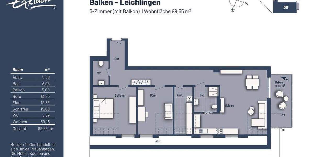 Etagenwohnung Leichlingen - 3 Zimmer, 99 m&sup2;, 419.000&euro; | Angebot:25745240