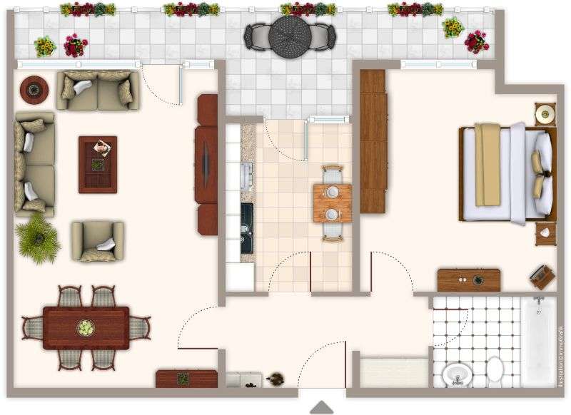 Etagenwohnung Mönchengladbach Hardterbroich-Pesch - 2 Zimmer, 61 m&sup2;, 379&euro; | Angebot:25940568