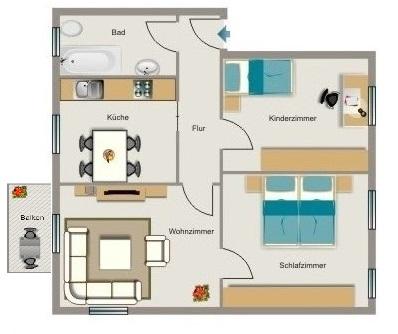 Etagenwohnung Oberhausen Alstaden - 3.5 Zimmer, 61 m&sup2;, 424&euro; | Angebot:25864472