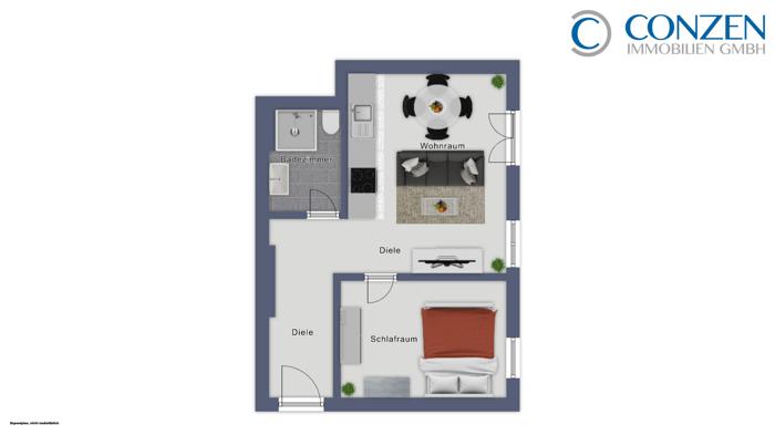 Etagenwohnung Düsseldorf Stadtbezirk 3 - 2 Zimmer, 56 m&sup2;, 1.400&euro; | Angebot:25454806