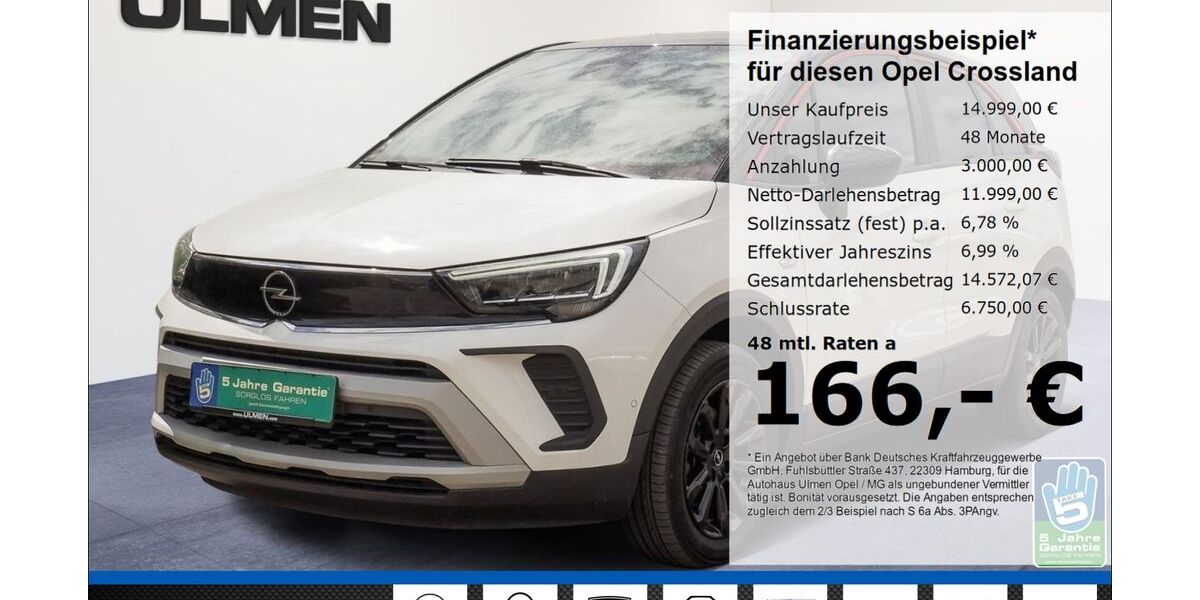 Opel Crossland (X) 20.020 km 14.999 &euro; Düsseldorf 40231