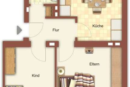 Wohnung Mönchengladbach Hardterbroich-Pesch - 2 Zimmer, 53 m&sup2;, 529&euro; | Angebot:25940571