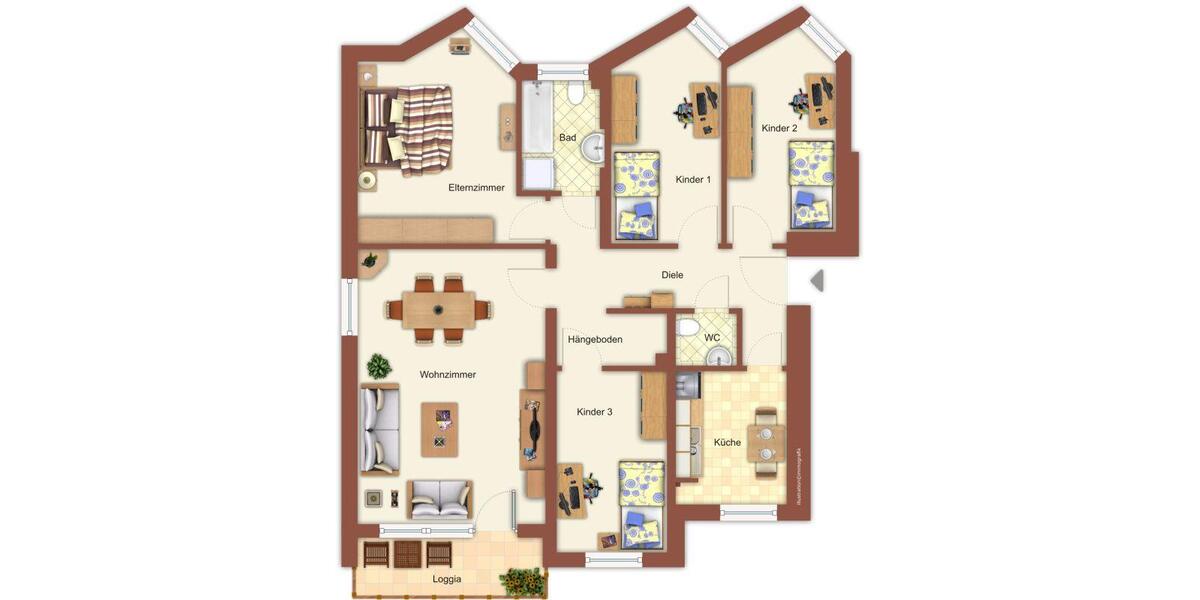 Etagenwohnung Mönchengladbach Nord - 5 Zimmer, 99 m&sup2;, 999&euro; | Angebot:25416394