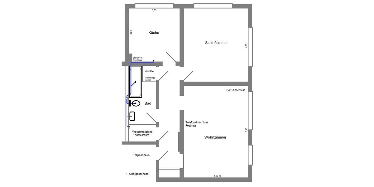 Etagenwohnung Krefeld - 2 Zimmer, 78 m&sup2;, 580&euro; | Angebot:25380044