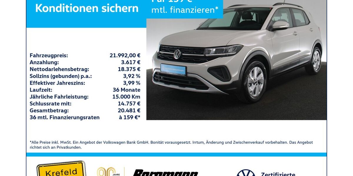 VW T-Cross 6.950 km 21.992 &euro; Krefeld 47803