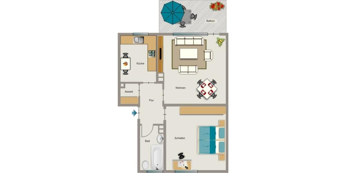 Etagenwohnung Duisburg Beeck - 2.5 Zimmer, 48 m&sup2;, 448&euro; | Angebot:25301615