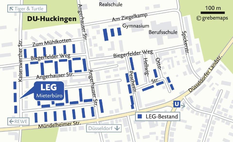 Erdgeschoßwohnung Duisburg Huckingen - 2 Zimmer, 42 m&sup2;, 409&euro; | Angebot:25901455
