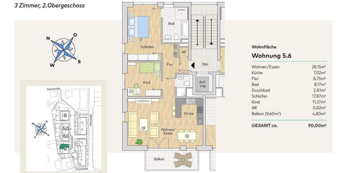 Etagenwohnung Leichlingen (Rheinland) Leichlingen - 3 Zimmer, 90 m&sup2;, 1.250&euro; | Angebot:25821870