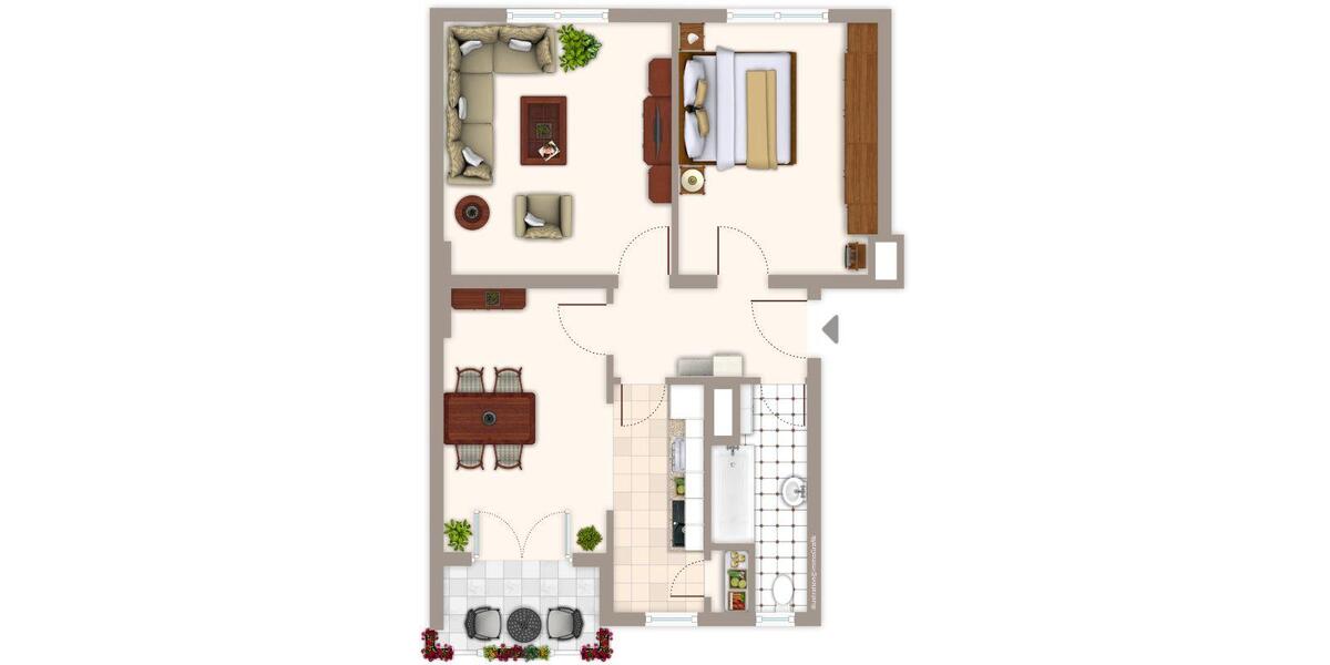Erdgeschoßwohnung Mönchengladbach Süd - 3 Zimmer, 57 m&sup2;, 549&euro; | Angebot:25963941
