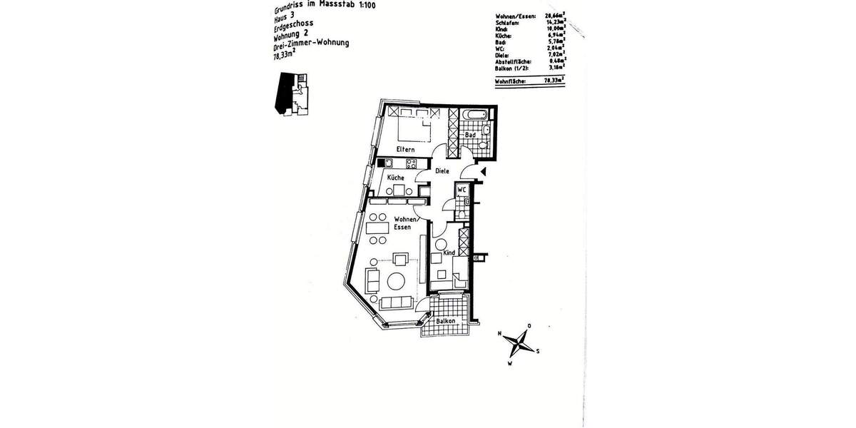 Etagenwohnung Krefeld Hüls - 3 Zimmer, 78 m&sup2;, 259.000&euro; | Angebot:25678592