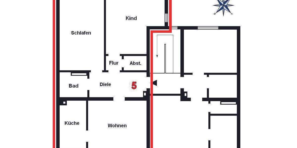 Etagenwohnung Düsseldorf Rath - 3 Zimmer, 76 m&sup2;, 215.000&euro; | Angebot:24744539