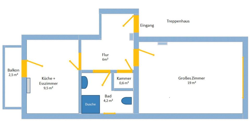 Erdgeschoßwohnung Duisburg Hamborn - 2 Zimmer, 40 m&sup2;, 80.000&euro; | Angebot:26414903