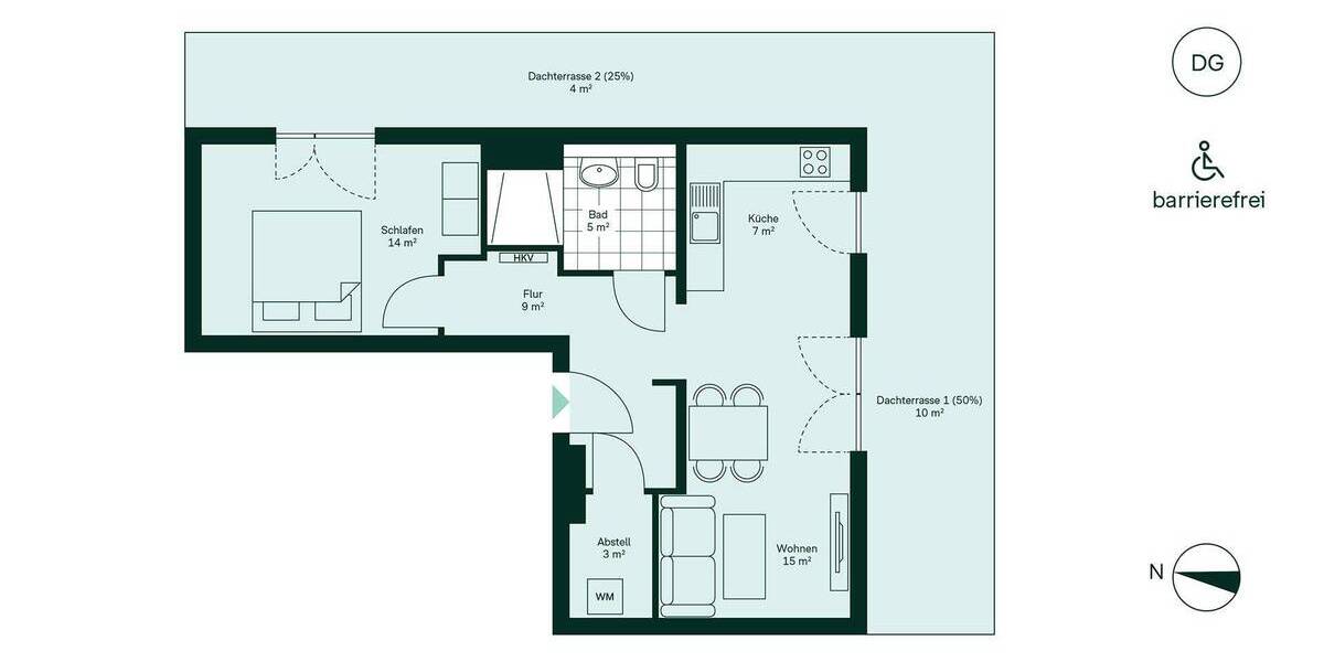 Etagenwohnung Düsseldorf Benrath - 2 Zimmer, 66 m&sup2;, 429.900&euro; | Angebot:25957381
