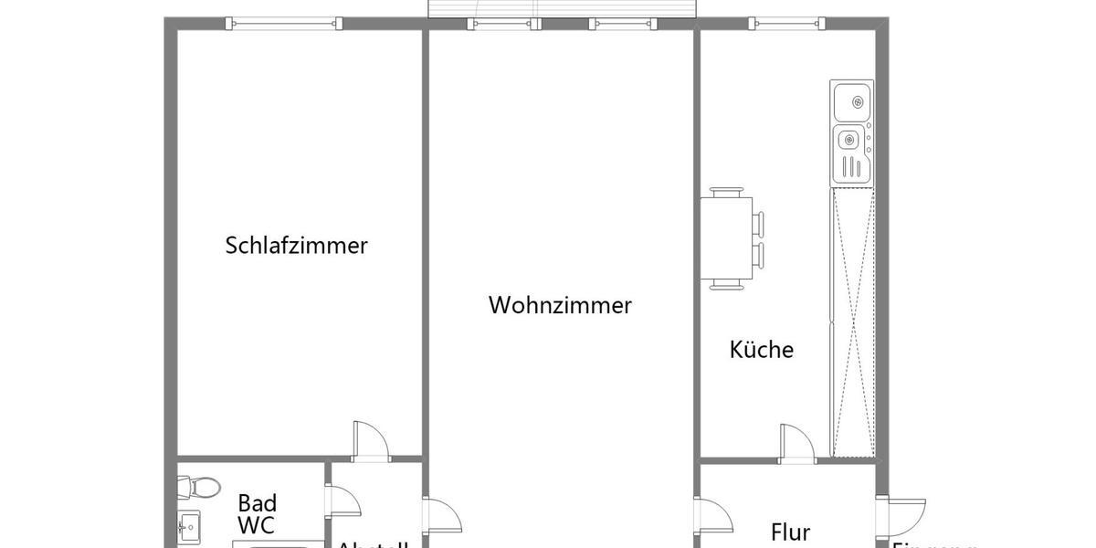 Erdgeschoßwohnung Duisburg Rheinhausen - 2.5 Zimmer, 60 m&sup2;, 82.000&euro; | Angebot:25750792