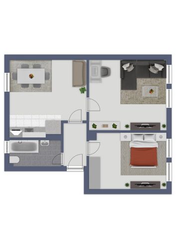 Etagenwohnung Duisburg Essenberg - 2 Zimmer, 54 m&sup2;, 429&euro; | Angebot:26646870