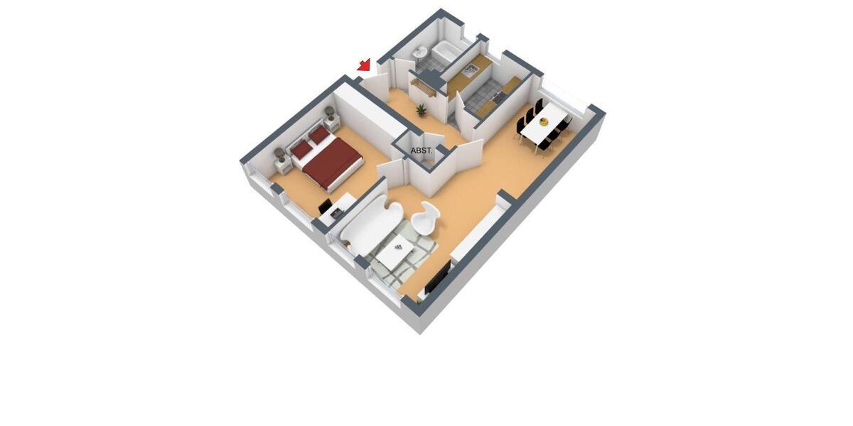 Erdgeschoßwohnung Düsseldorf Stadtbezirk 8 - 2 Zimmer, 50 m&sup2;, 695&euro; | Angebot:26003868