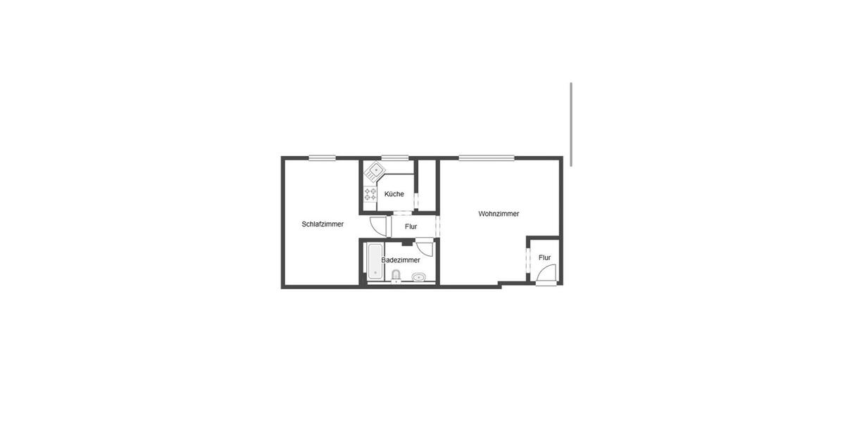 Etagenwohnung Moers Rheinkamp - 2.5 Zimmer, 58 m&sup2;, 770&euro; | Angebot:26008520
