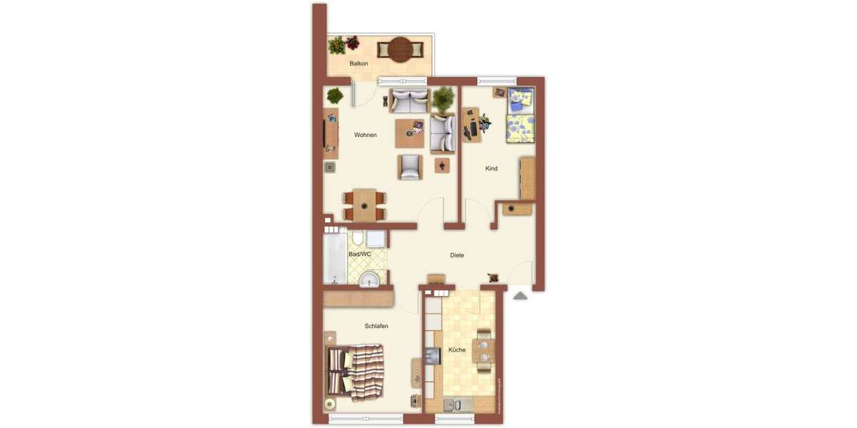 Etagenwohnung Mönchengladbach Waldhausen - 3 Zimmer, 73 m&sup2;, 709&euro; | Angebot:25940510