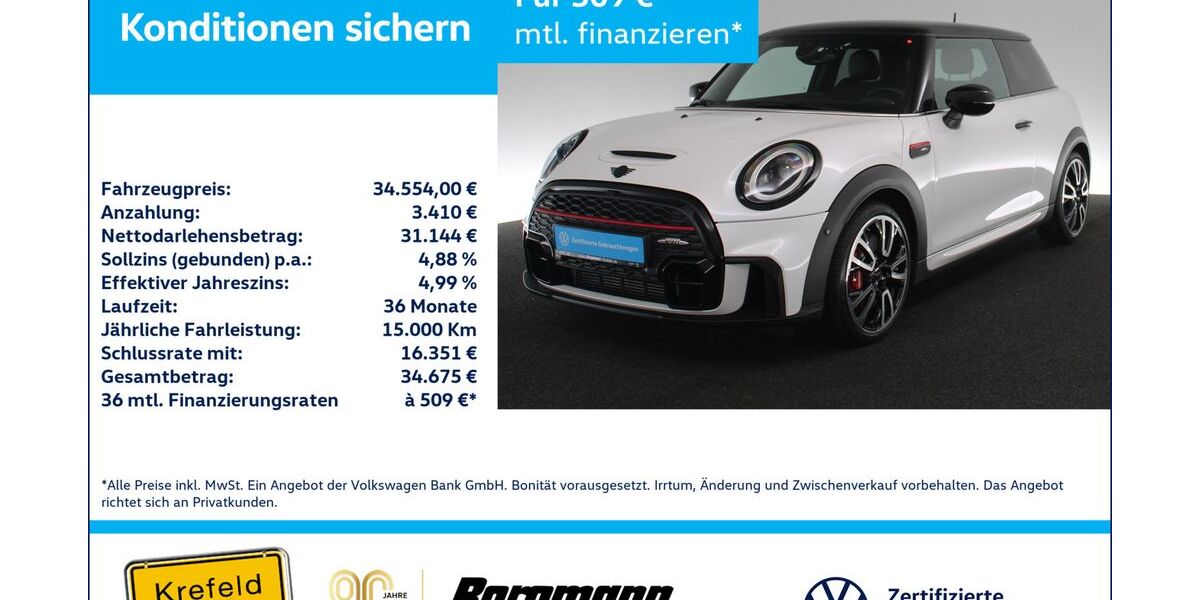 Mini John Cooper Works 21.400 km 33.995 &euro; Krefeld 47803