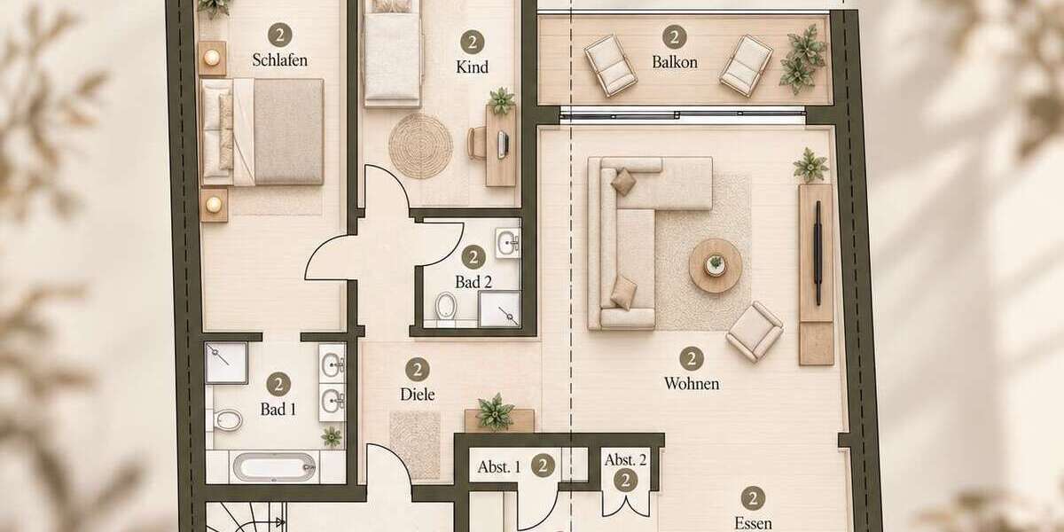 Etagenwohnung Düsseldorf Niederkassel - 4 Zimmer, 113 m&sup2;, 959.000&euro; | Angebot:27615086