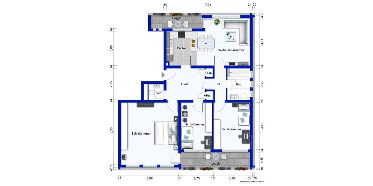 Etagenwohnung Krefeld Cracau - 4 Zimmer, 101 m&sup2;, 196.000&euro; | Angebot:26686737