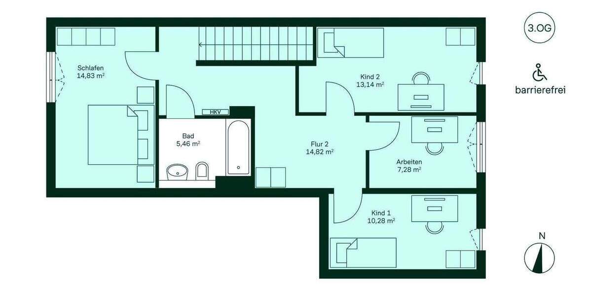 Etagenwohnung Düsseldorf Benrath - 6 Zimmer, 127 m&sup2;, 724.900&euro; | Angebot:25938913
