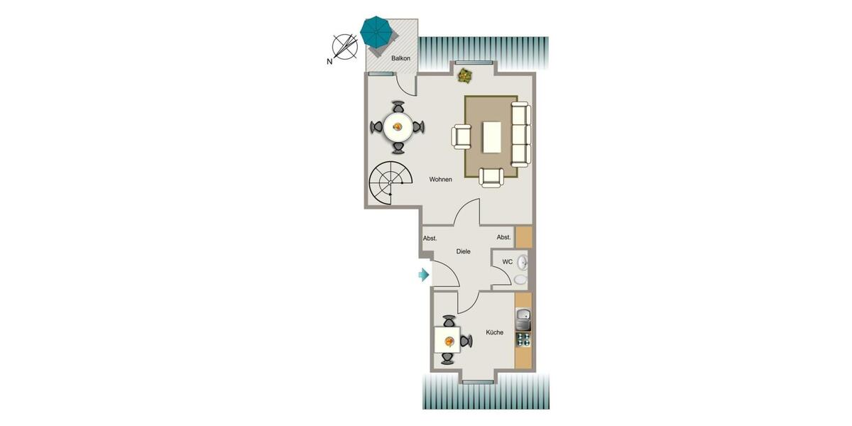 Etagenwohnung Meerbusch - 2.5 Zimmer, 69 m&sup2;, 745&euro; | Angebot:26227974