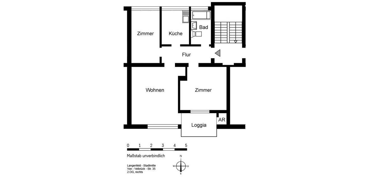 Etagenwohnung Langenfeld (Rheinland) - 3 Zimmer, 64 m&sup2;, 720&euro; | Angebot:25881147